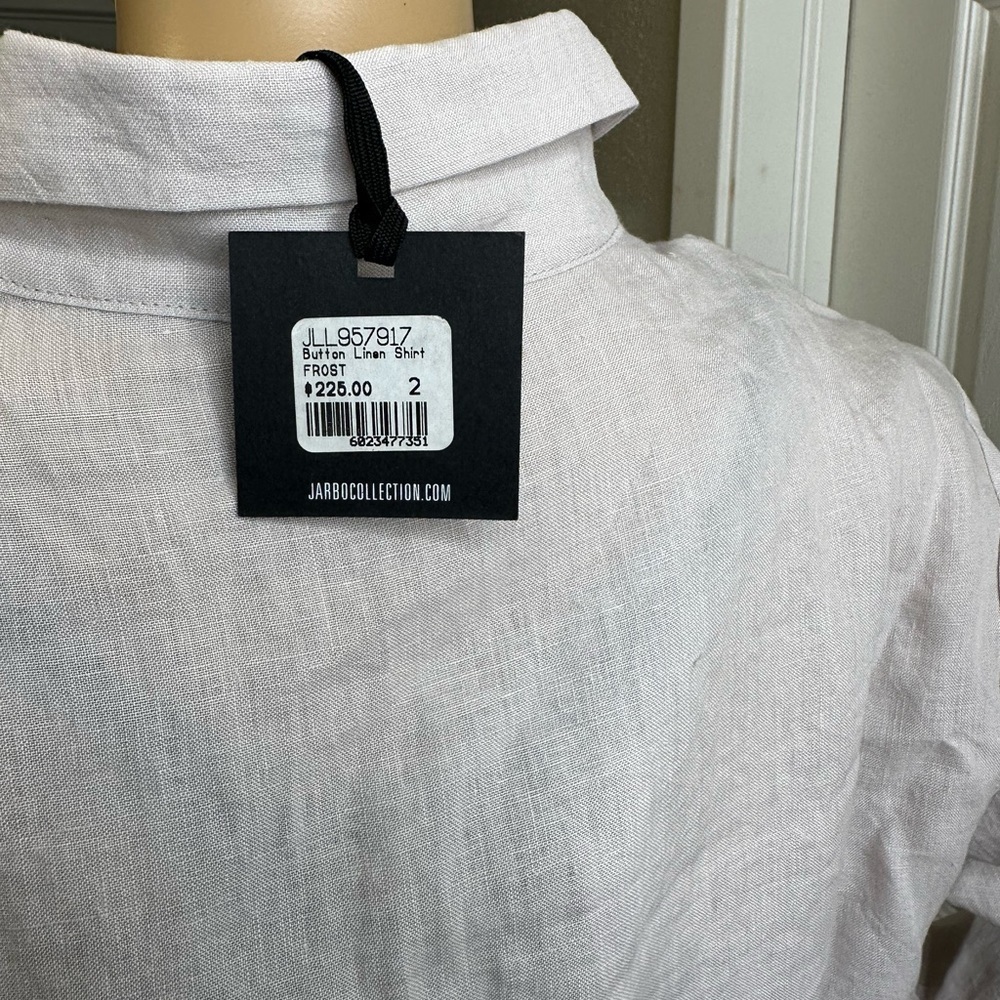 Jarbo Women's Off White Blouse Size 2 Cotton Button Down Blouse Shirt Top — image 5 of 8